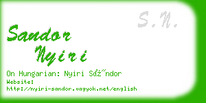 sandor nyiri business card